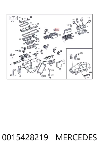 Regulador de velocidad del ventilador de refrigeración (unidad de control) MERCEDES 0015428219