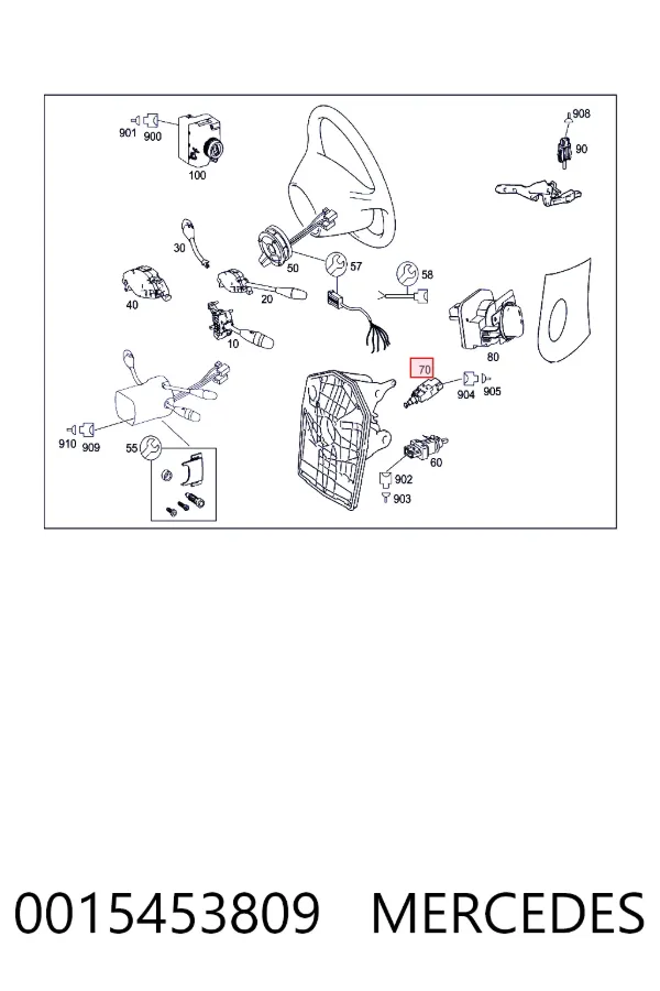 Interruptor de luz de freno 0015453809 Mercedes