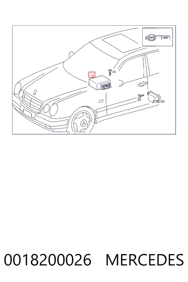 Módulo de control de airbag 0018200026 Mercedes