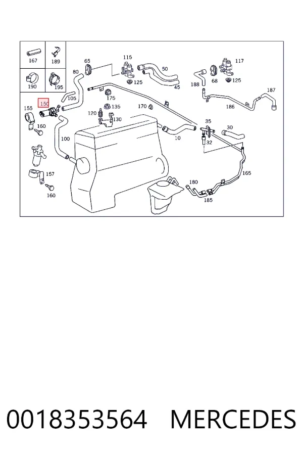 Bomba de agua eléctrica auxiliar 0018353564 Mercedes