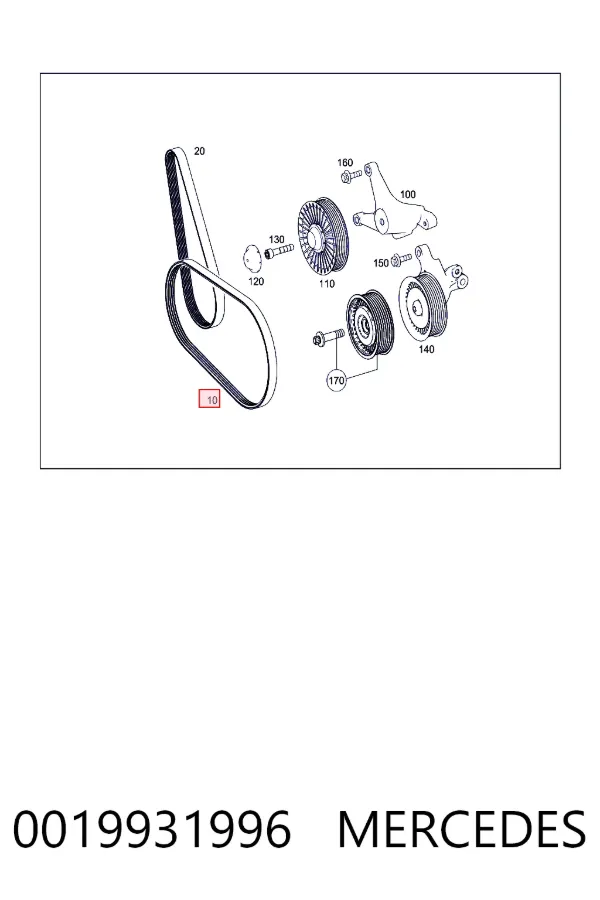 Correa de alternador 0019931996 Mercedes