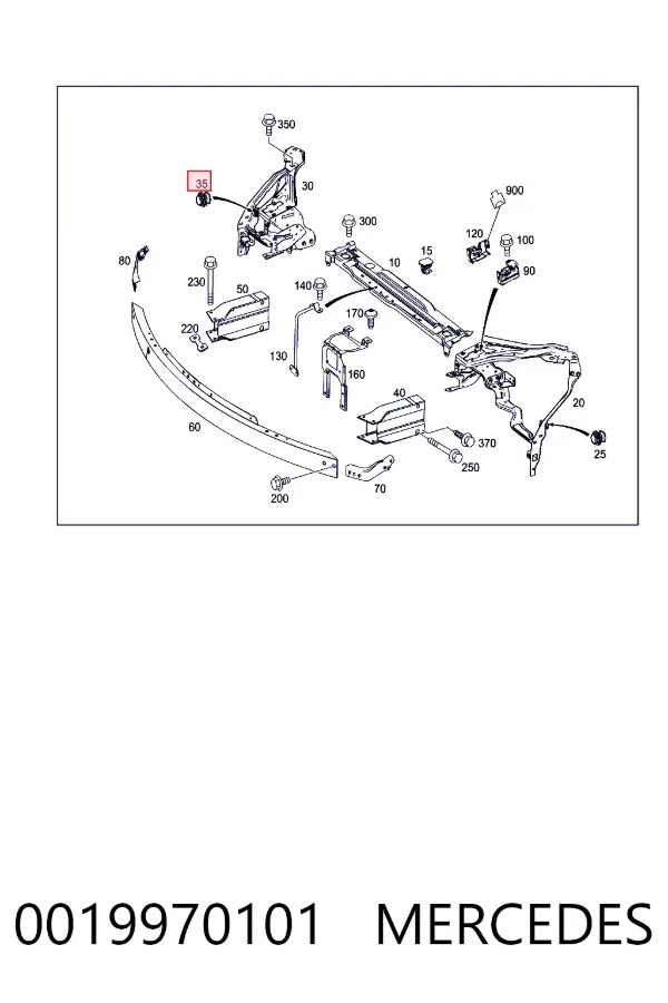 Soporte de montaje del faro delantero 0019970101 Mercedes