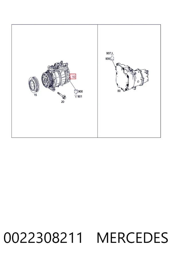 Compresor de aire acondicionado 0022308211 Mercedes