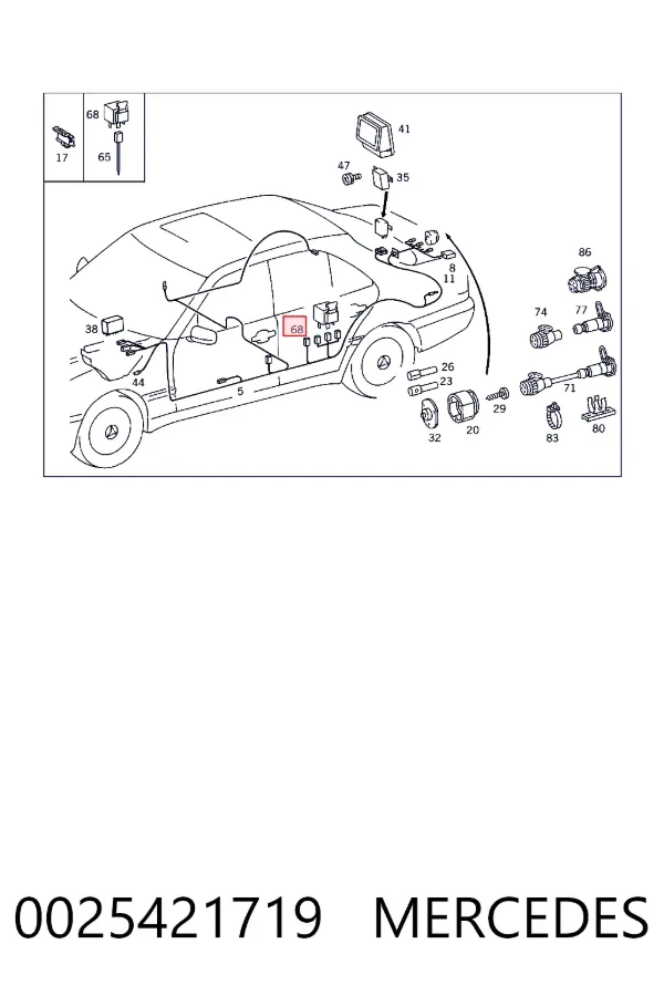 Relé de faro antiniebla 0025421719 Mercedes