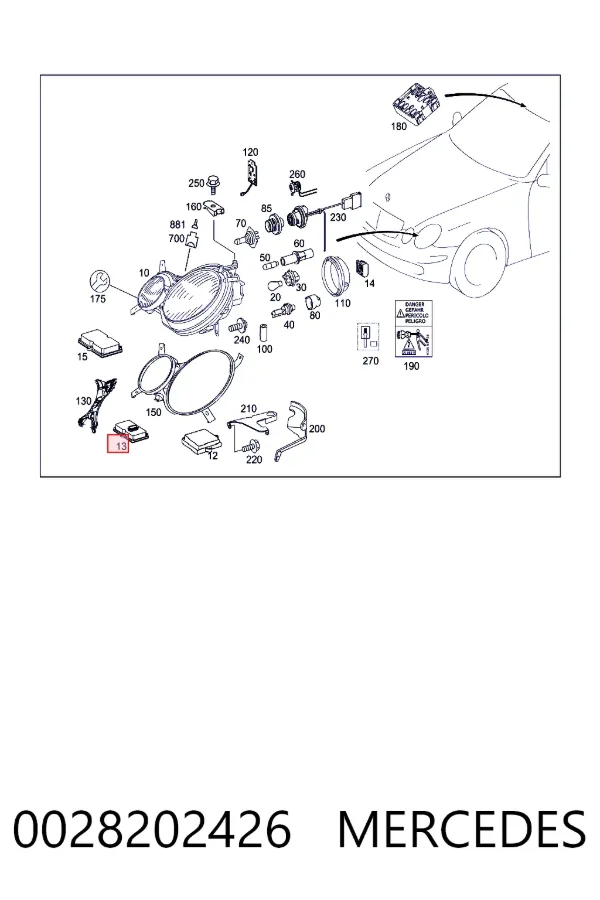 Unidad de control de xenón 0028202426 Mercedes