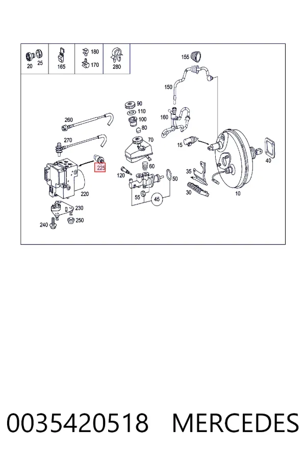 Sensor de presión de líquido de frenos 0035420518 Mercedes