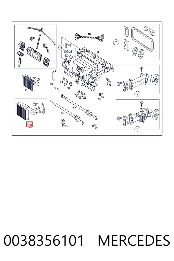 Radiador calefacción 0038356101 Mercedes
