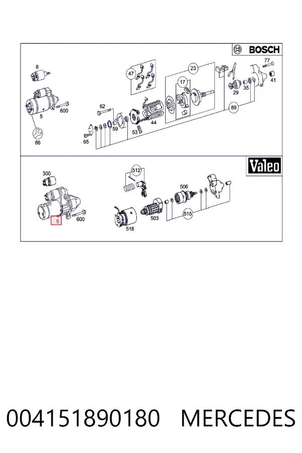 Motor de arranque 004151890180 Mercedes