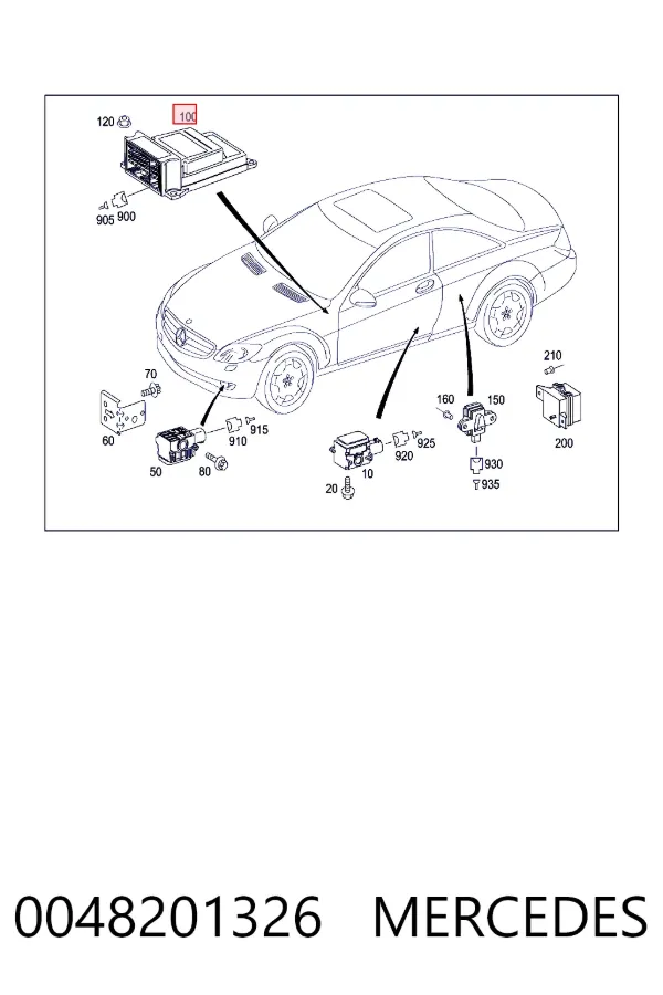 Módulo de control de airbag 0048201326 Mercedes