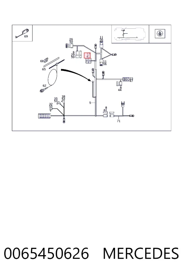 Toma eléctrica del remolque 0065450626 Mercedes