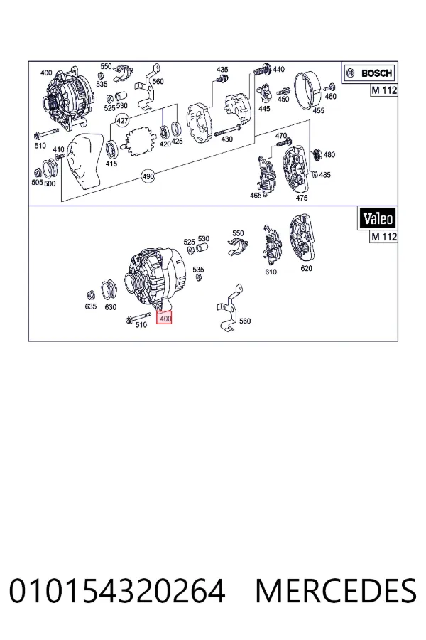 Alternador 010154320264 Mercedes