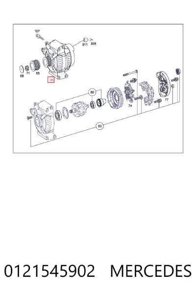 Alternador MERCEDES 0121545902