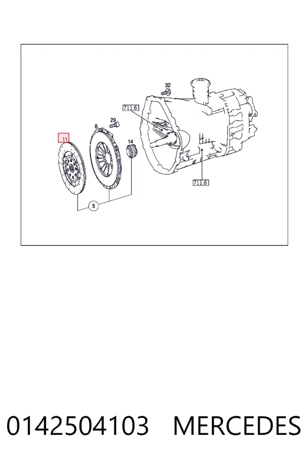 Disco de embrague 0142504103 Mercedes