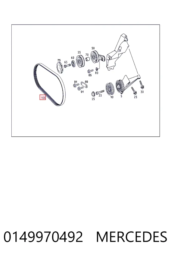 Correa de alternador 0149970492 Mercedes