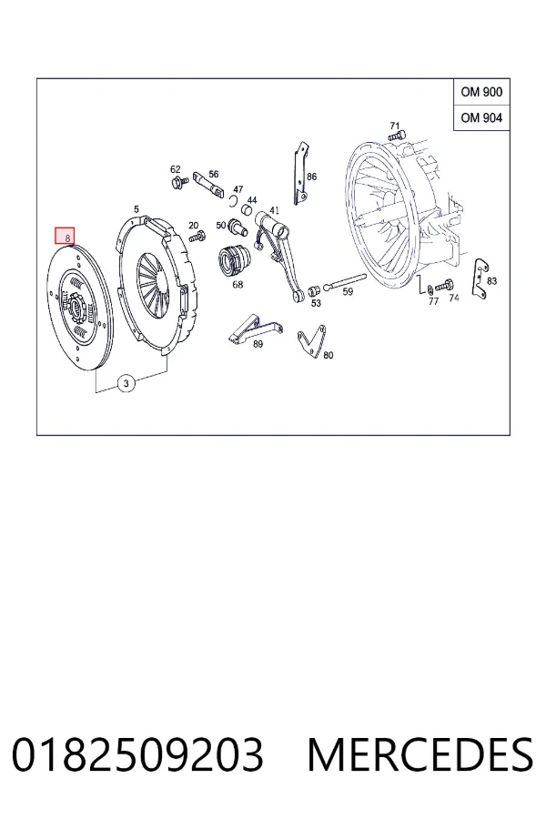 Disco de embrague 0182509203 Mercedes