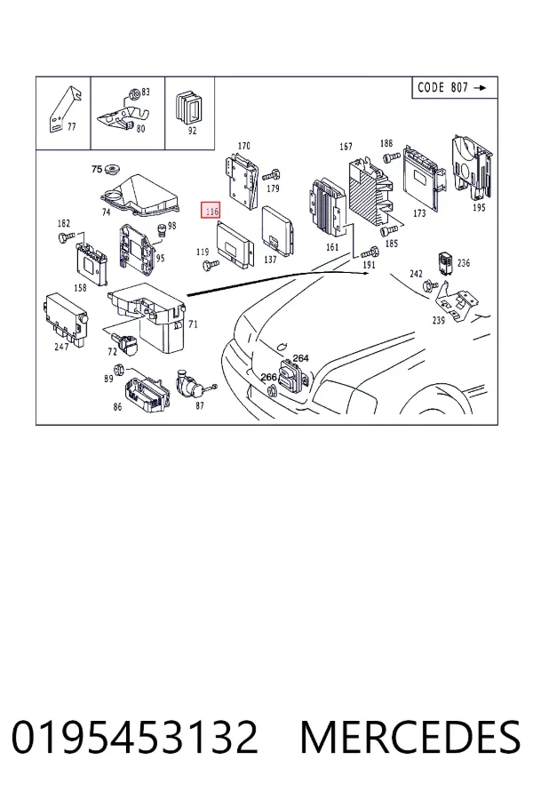 Módulo de control ASR 0195453132 Mercedes