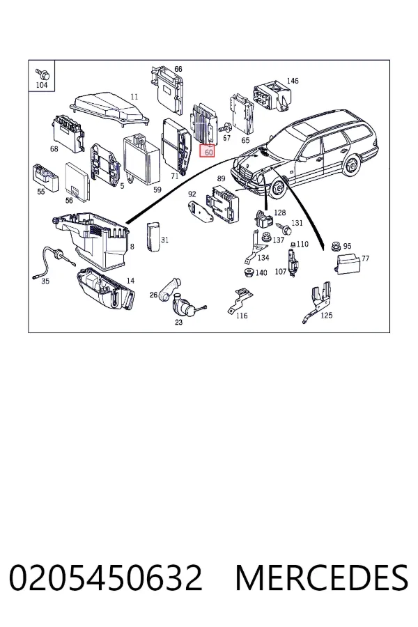ECU 0205450632 Mercedes