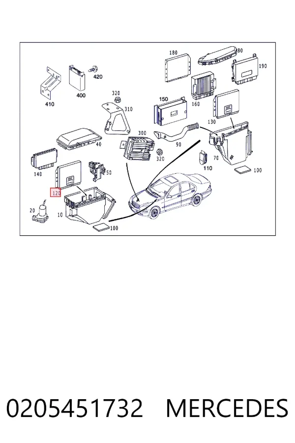 Caja de fusibles 0205451732 Mercedes