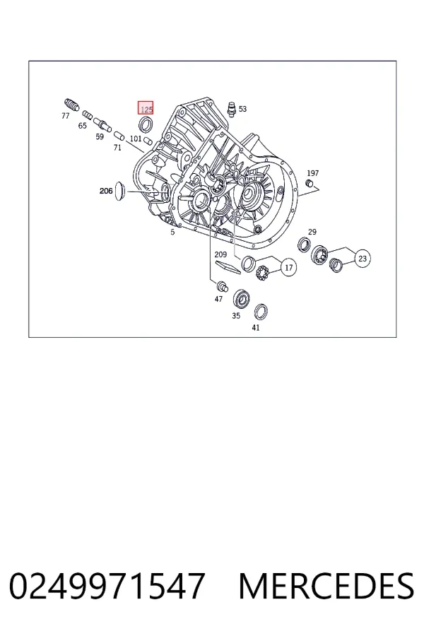 Retén del semieje delantero derecho 0249971547 Mercedes