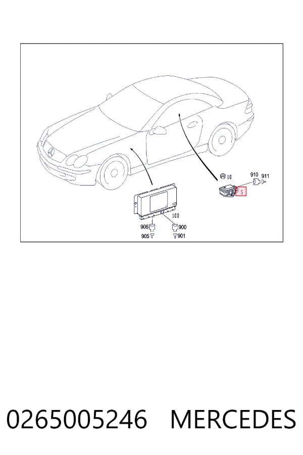 Sensor de aceleración lateral (ESP) 0265005246 Mercedes