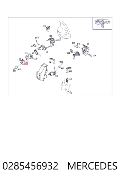 Sensor de ángulo de giro del volante MERCEDES 0285456932