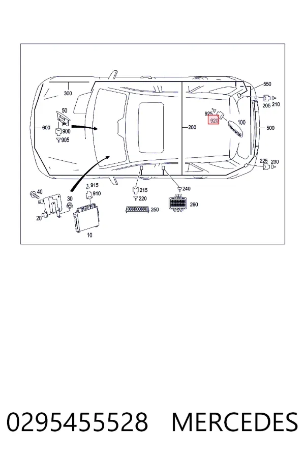 Terminal del cable 0295455528 Mercedes