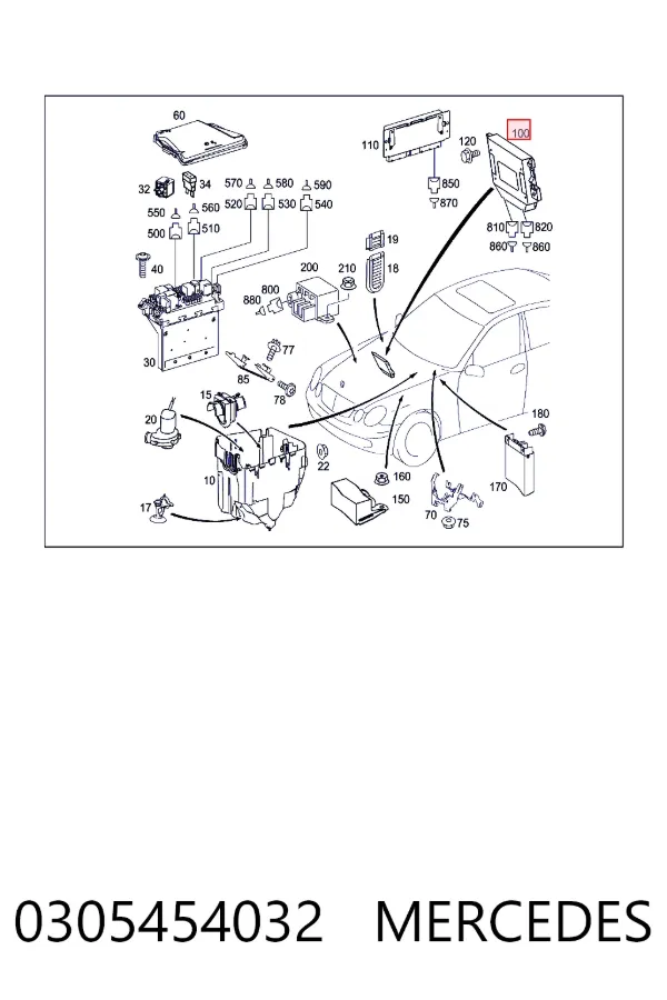 Módulo de control electrónico de la transmisión automática 0305454032 Mercedes