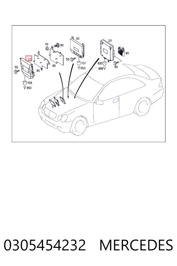 Módulo de control electrónico de la transmisión automática 0305454232 Mercedes