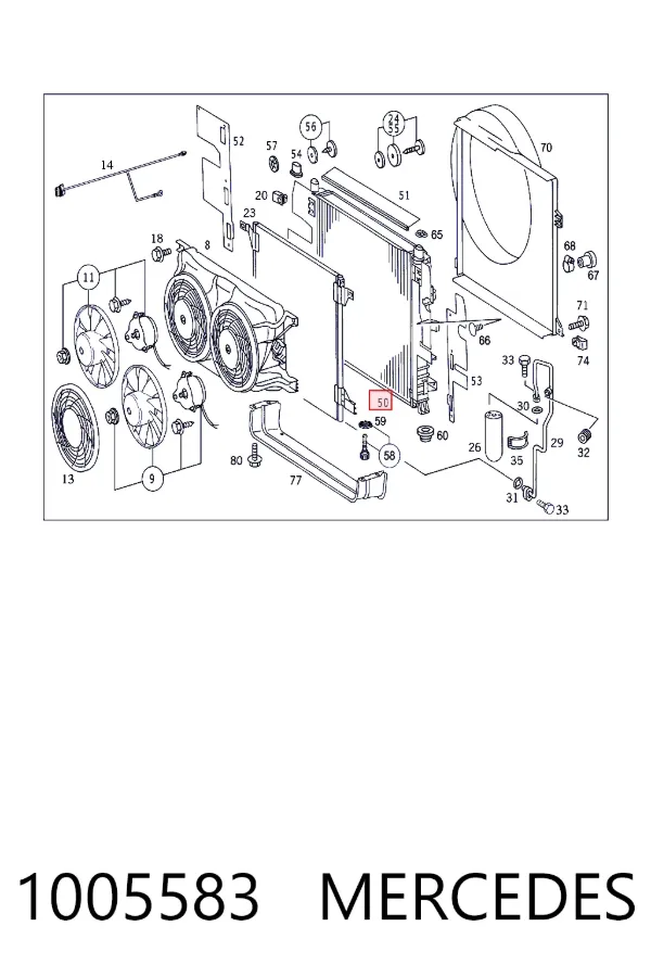 Radiador 1005583 Mercedes