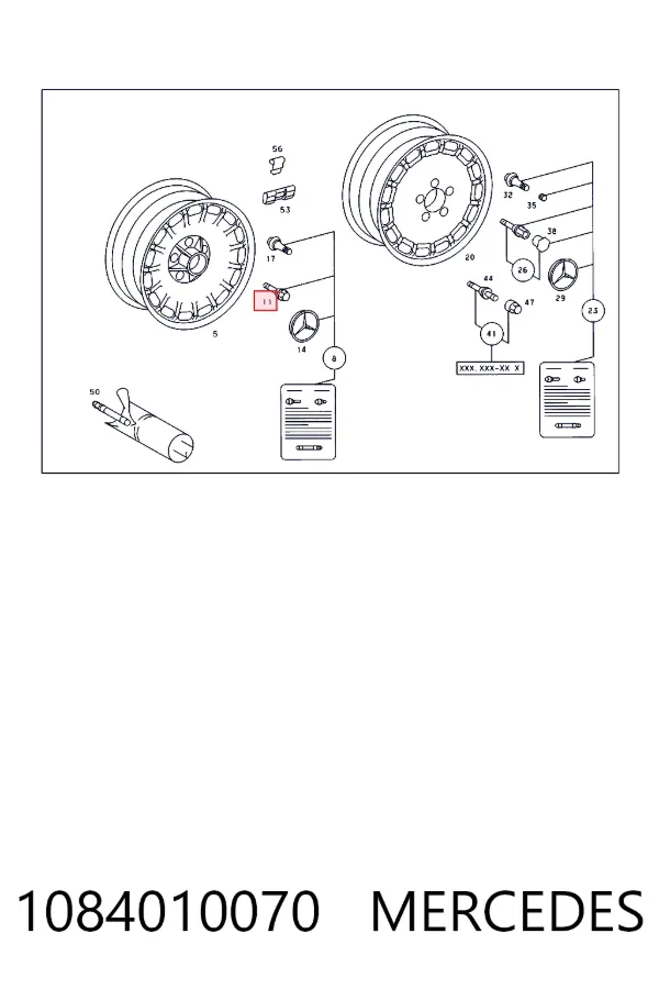 Tornillo de rueda 1084010070 Mercedes