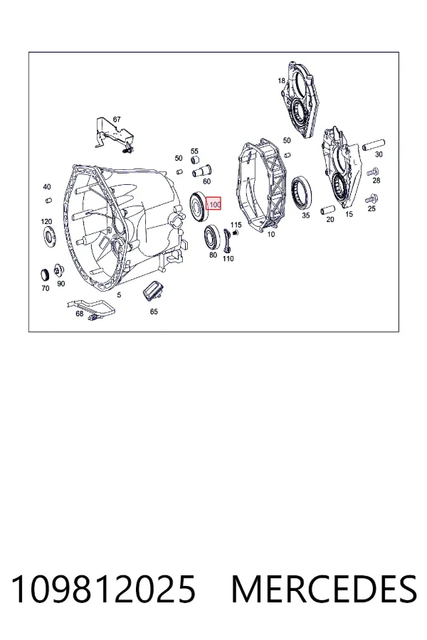 Cojinete del eje secundario de la caja de cambios 109812025 Mercedes