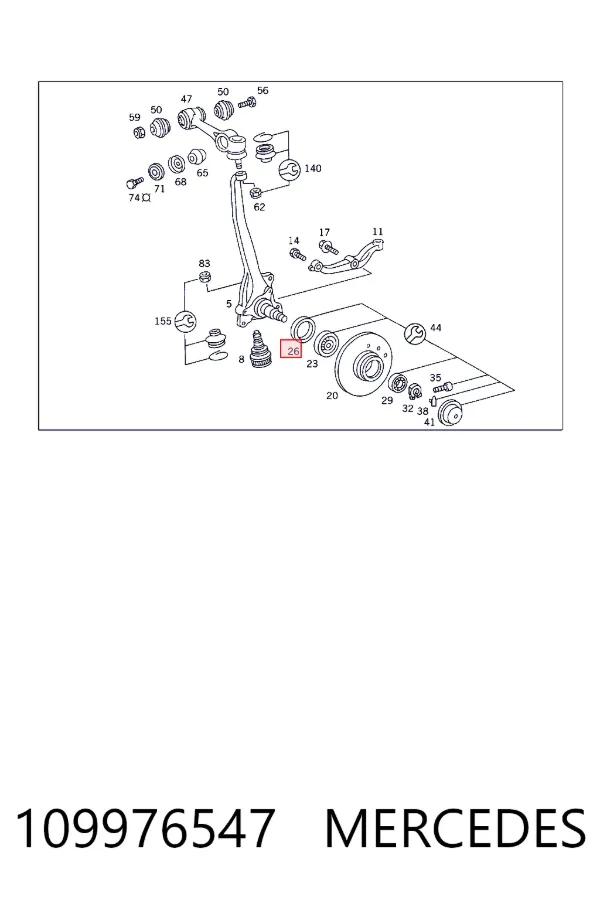 Retén de cubo de rueda delantero 109976547 DAF
