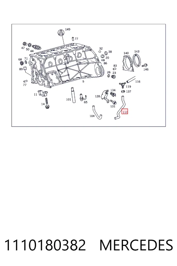 Tubo de ventilación del cárter 1110180382 Mercedes