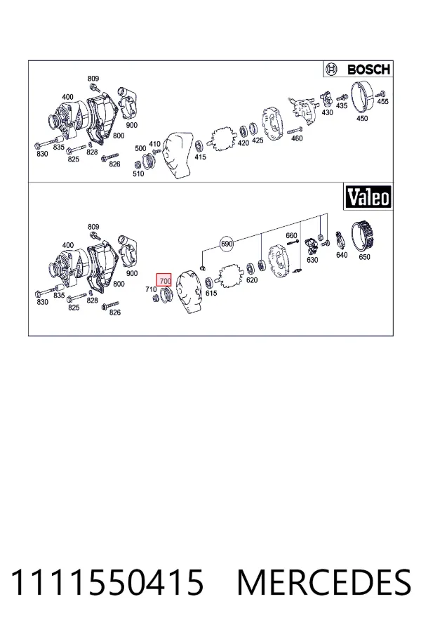 Polea alternador 1111550415 Mercedes