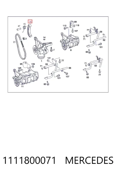 Tensor de cadena de bomba de aceite MERCEDES 1111800071