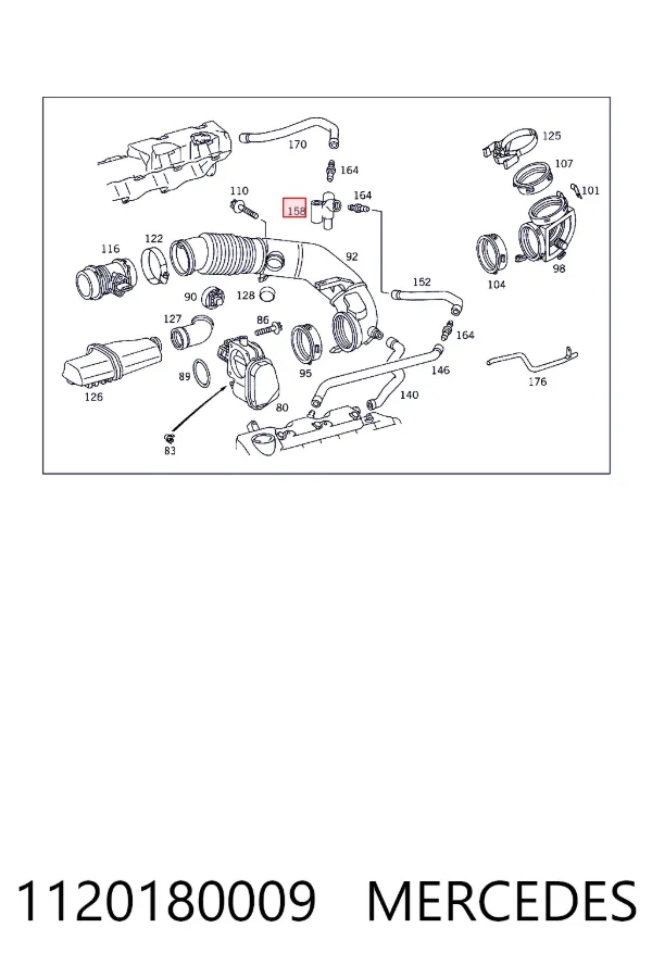 Tubo de ventilación del cárter 1120180009 Mercedes