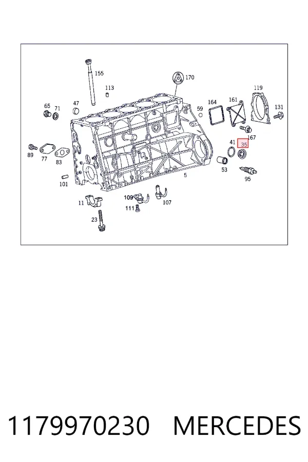 Tapa culata 1179970230 Mercedes