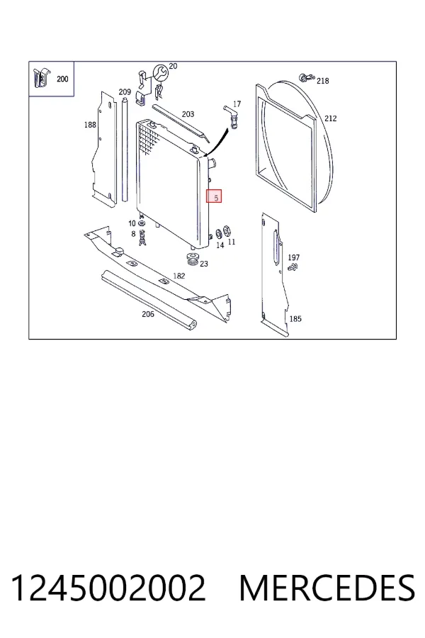 Radiador 1245002002 Mercedes