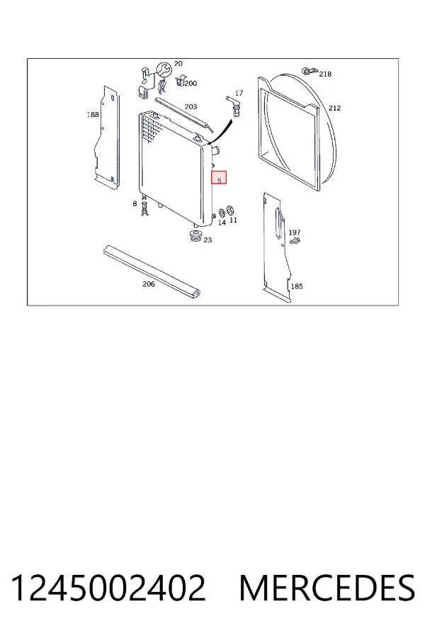 Radiador 1245002402 Mercedes