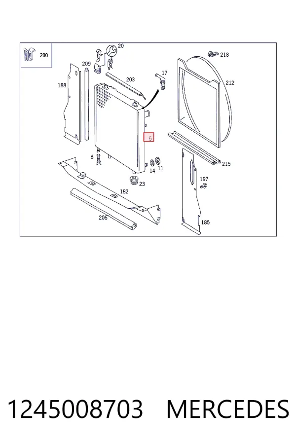 Radiador 1245008703 Mercedes