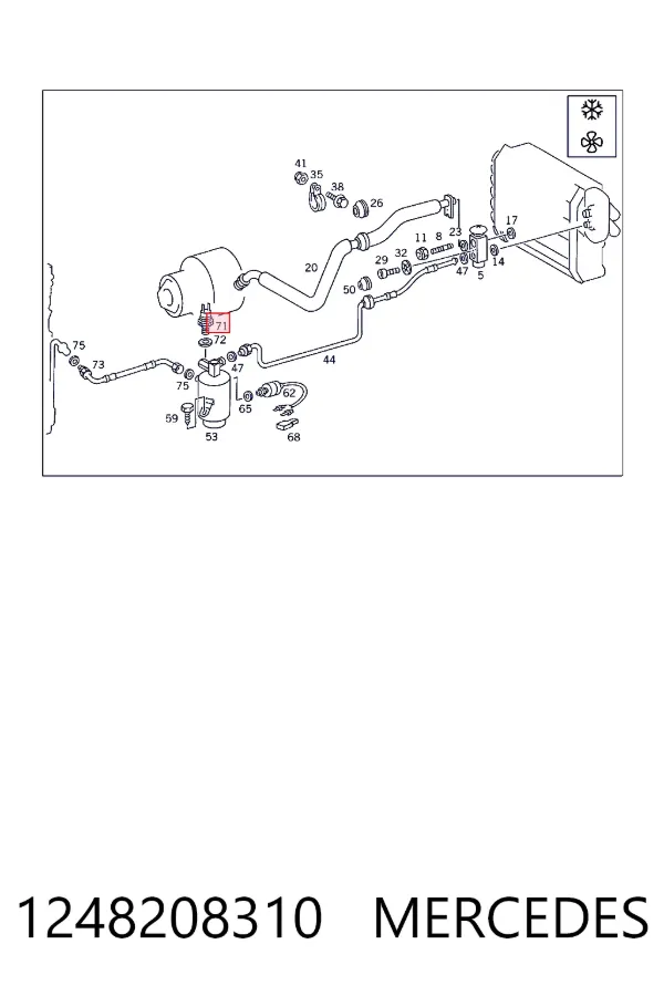 Sensor de presion de aire acondicionado 1248208310 Mercedes