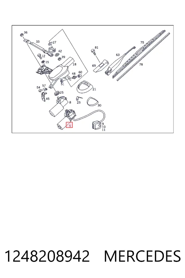 Motor limpiaparabrisas 1248208942 Mercedes