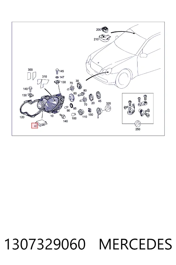 Centralita, faros xenon 1307329060 Mercedes