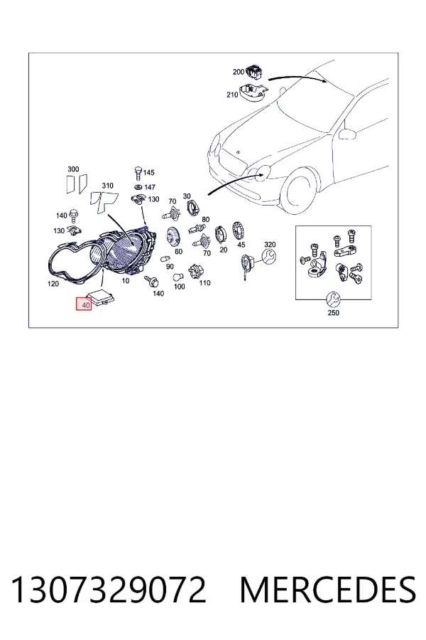 Centralita, faros xenon 1307329072 Mercedes