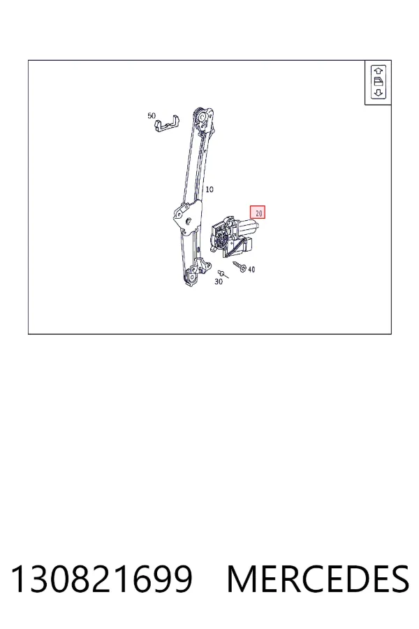 Motor del elevalunas eléctrico 130821699 Mercedes