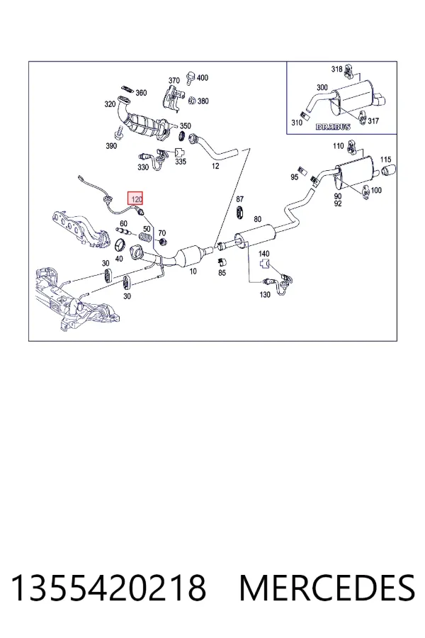 Sensor de oxígeno previo al catalizador 1355420218 Mercedes