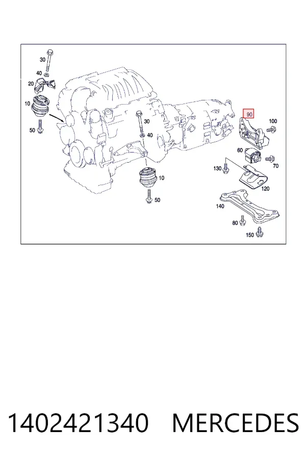 Soporte de cojín de la caja de cambios 1402421340 Mercedes
