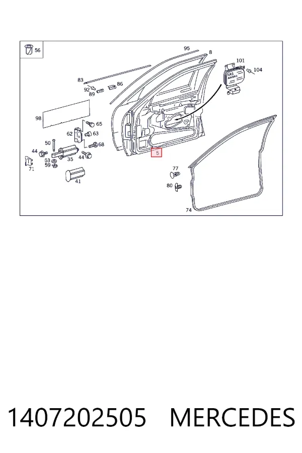 Puerta delantera izquierda Mercedes S W140