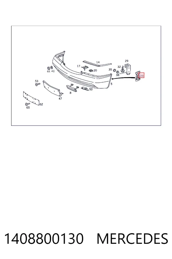 Soporte de parachoques delantero izquierdo 1408800130 Mercedes