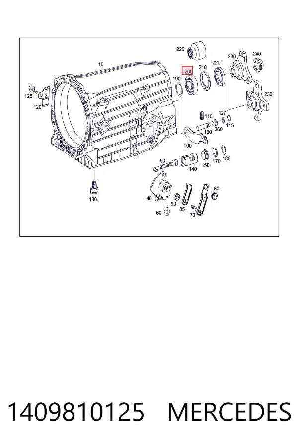 Cojinete del eje secundario de la caja de cambios 1409810125 Mercedes